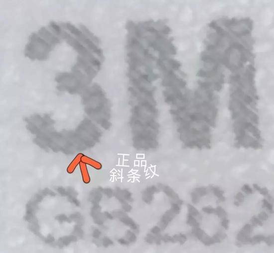 正品的3M口罩型号。