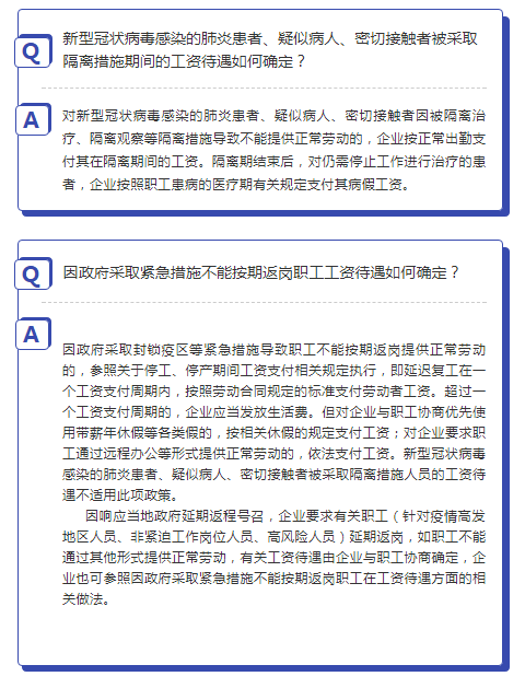 受疫情影响春节延长假期、企业延迟复工期间劳动关系有关问题解答