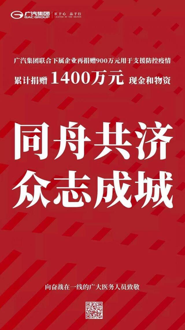广汽集团再捐900万元支援疫情防控