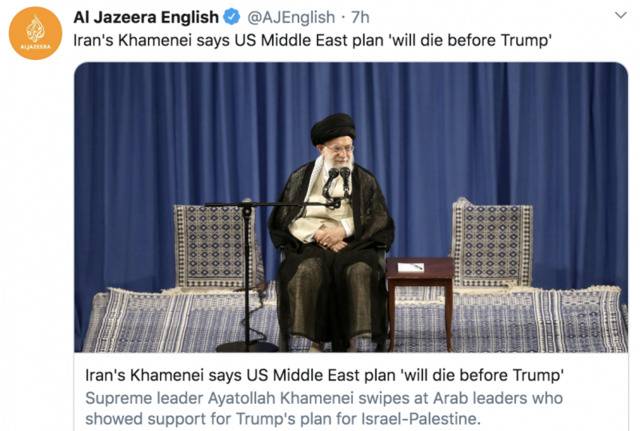 伊朗最高领袖：拒绝美国世纪协议，尽力支持巴勒斯坦武装