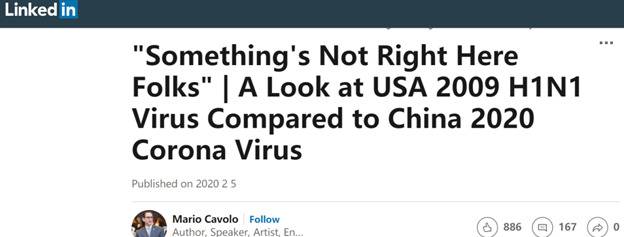 对比美国09年的H1N1病毒和中国今年的新冠病毒，有点不对劲！