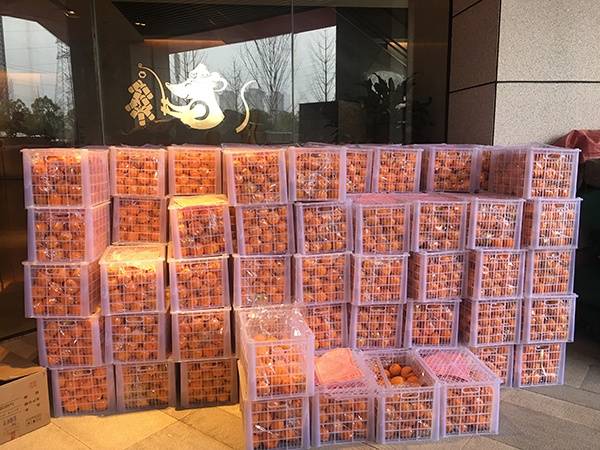 陆军军医医院给上海医疗队共享的橘子。查医生供图