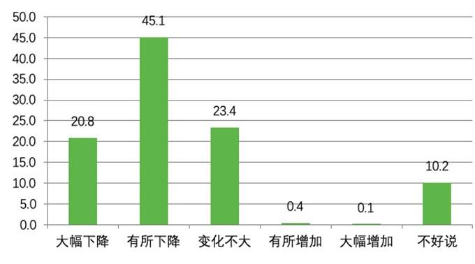 图3市民对收入水平的担心（%）