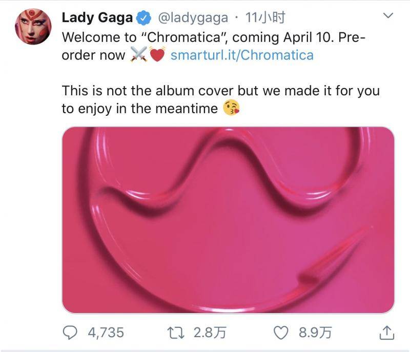 Lady Gaga新专辑4月10日发行，收录16首歌