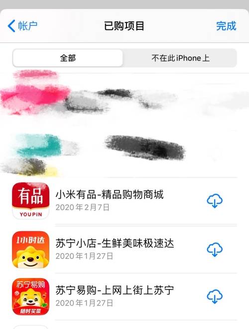 AppStore近期电商下载记录（受访者供图）