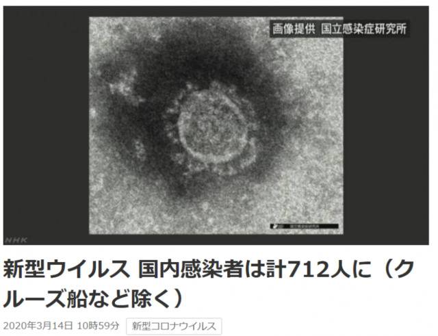 日媒：日本境内累计确诊712人，共计1423人确诊
