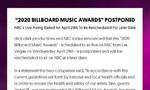 受疫情影响 Billboard颁奖礼宣布延期举办