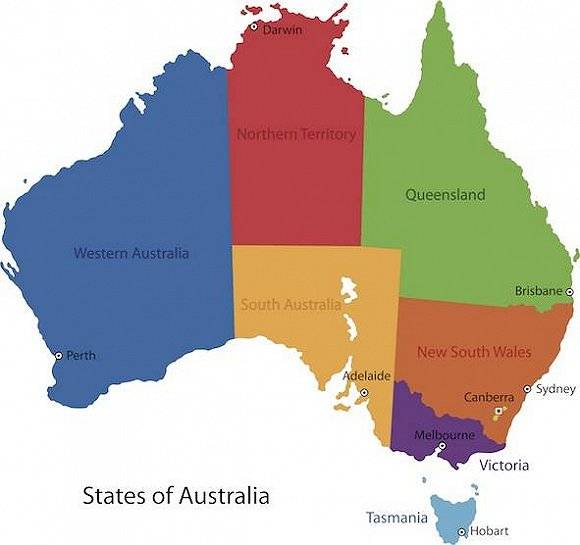 澳大利亚有2500万人口，主要集中在这两个东南部的州。