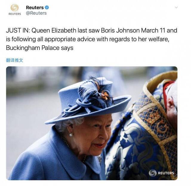 英国首相感染，白金汉宫声明：女王上次见他是在11日，正遵照健康建议