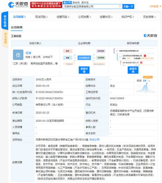 京东成立新公司 经营范围涉及医疗用品、器械销售等