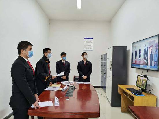 远程视频庭审现场。万安县人民法院图