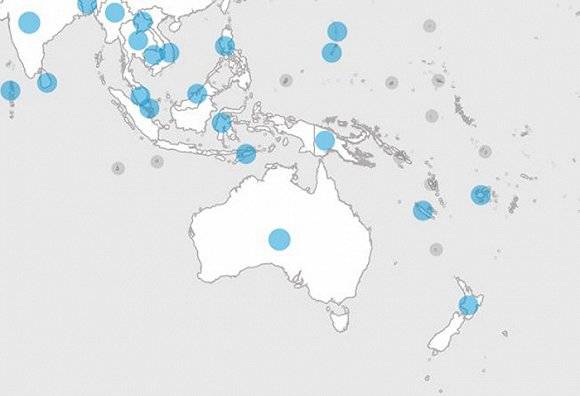 灰色为零确诊国家和地图。图片来源：世卫组织