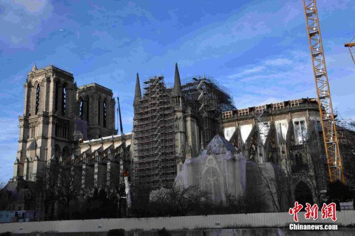 当地时间2019年12月22日，巴黎圣母院修复工作紧张进行中。中新社记者李洋摄