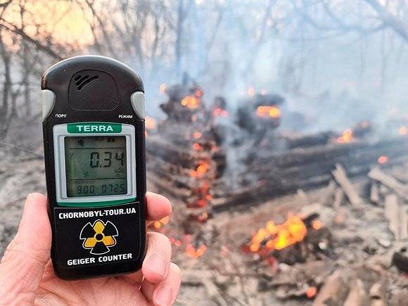 山火期间的辐射量检测。来源：路透社
