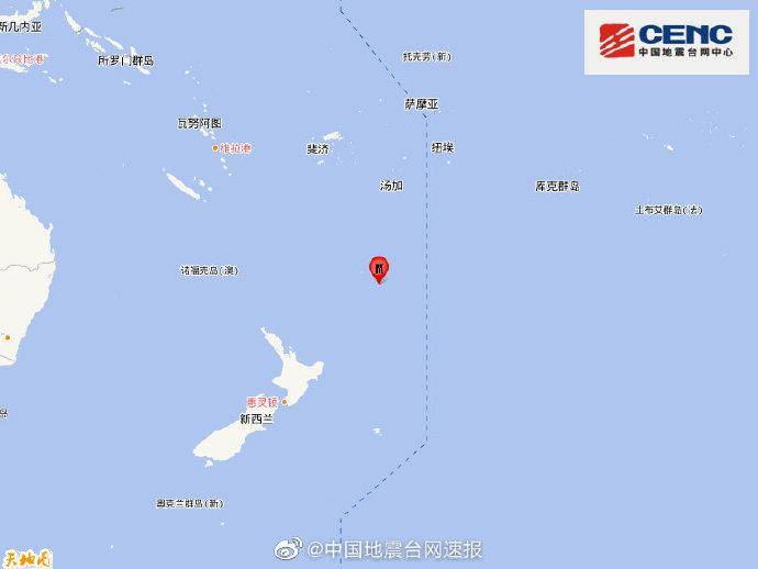 新西兰克马德克群岛海域发生5.7级地震，震源深度10千米