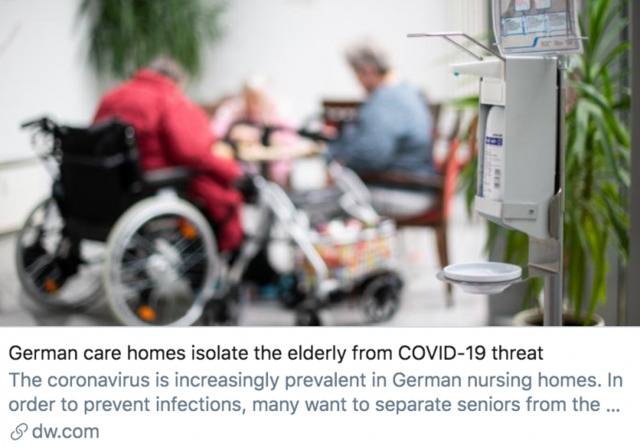 德国养老院将老人们隔绝在新冠病毒威胁之外。/德国之声报道截图
