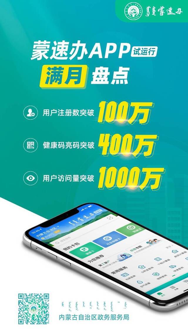 “蒙速办”APP上线试运行1个月 注册用户突破100万