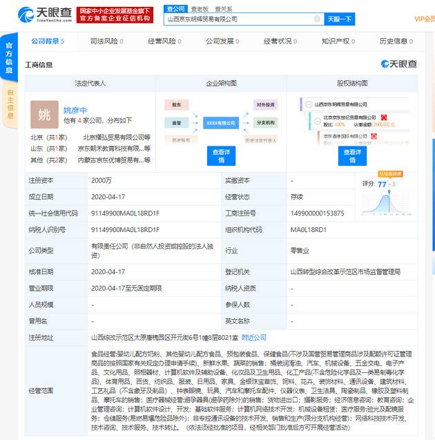 京东斥资2000万成立全资子公司 经营医疗器械等业务