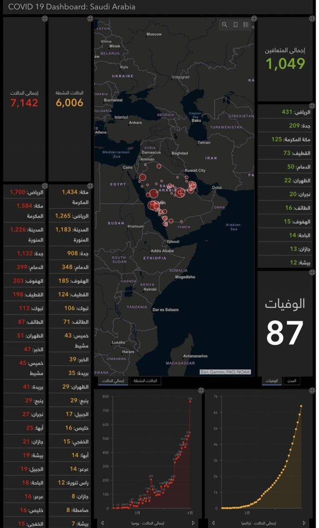 沙特新增新冠肺炎确诊病例762例 累计确诊超过7000例