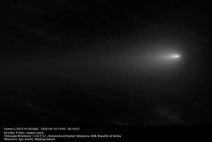 Atlas彗星正在朝太阳飞去即将解体
