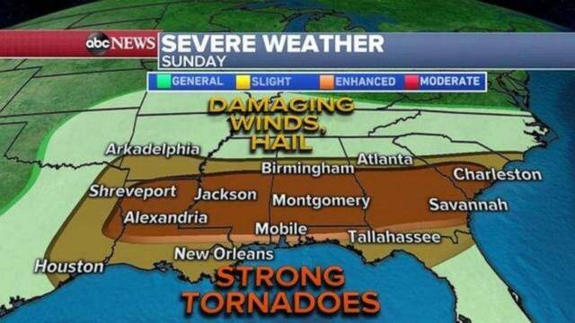 恶劣天气或将再次席卷美国南部