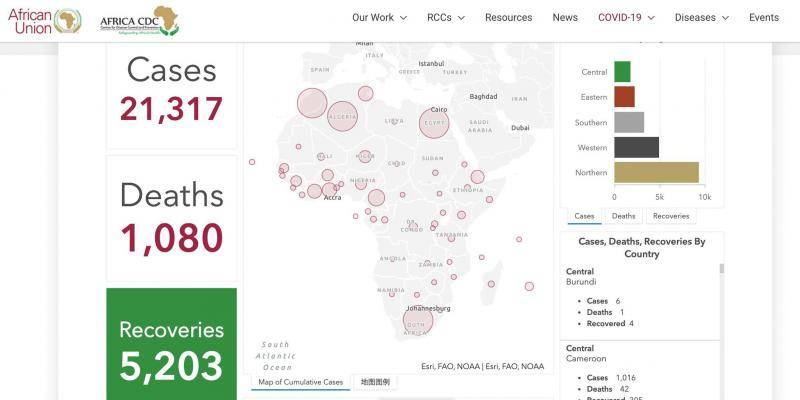 非洲疾病预防控制中心最新数据。