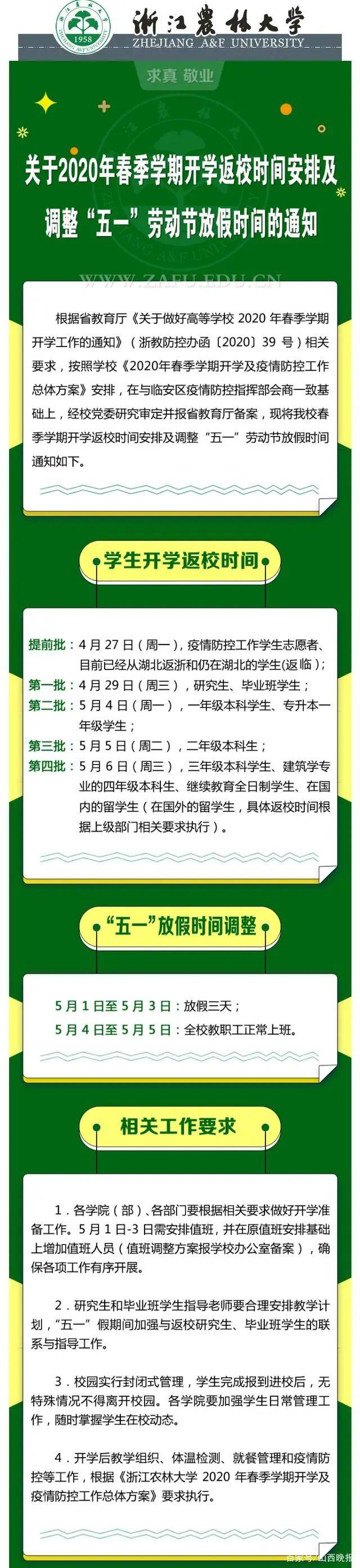 非毕业班学生开学时间定了 沪浙多所高校发开学通知