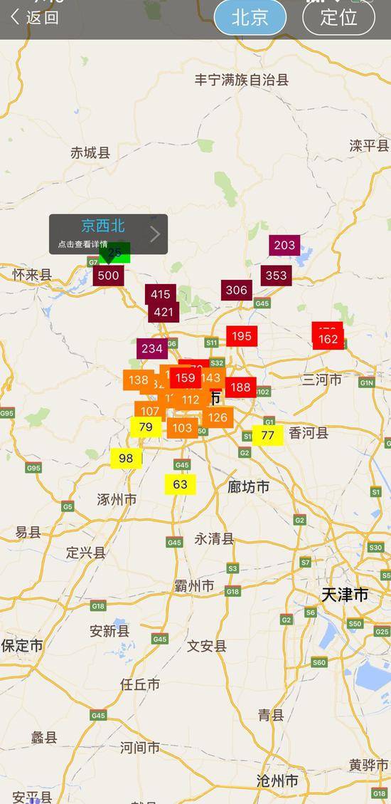 北京局地空气质量指数“爆表”