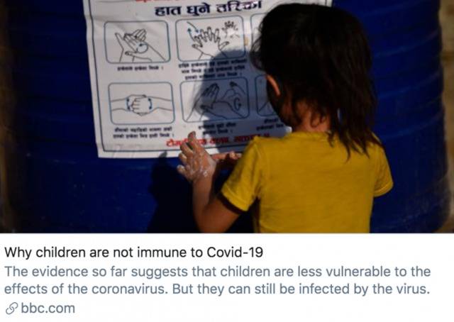 为什么儿童没有对新冠病毒“免疫”？/ BBC报道截图