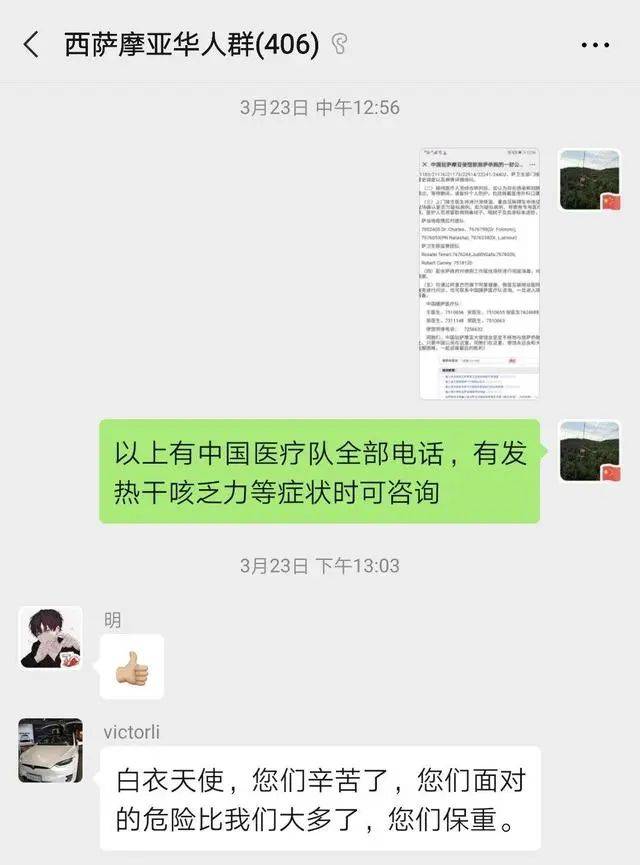 为华人华侨提供防控咨询的微信群图片由受访者提供