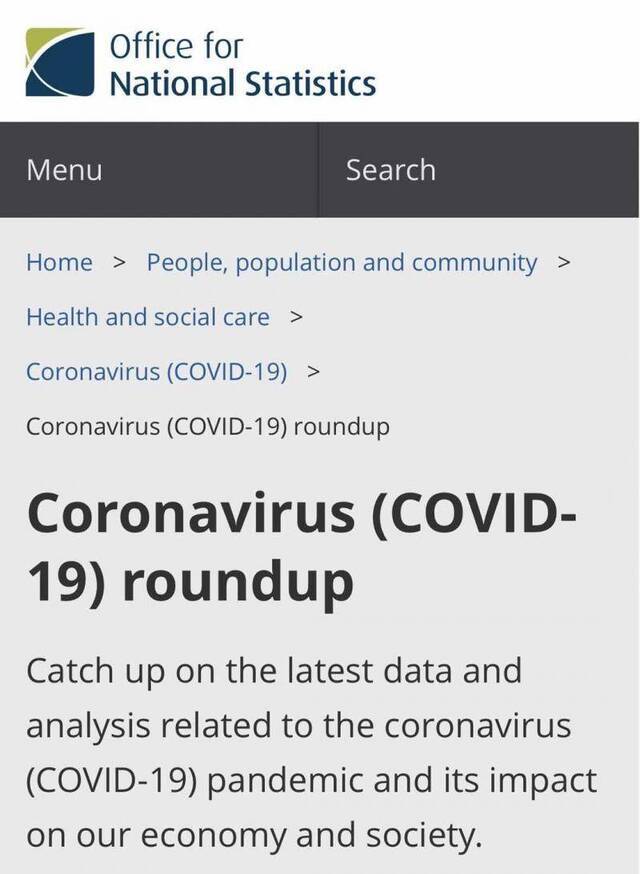英国国家统计局公布新冠肺炎疫情对商业的影响数据