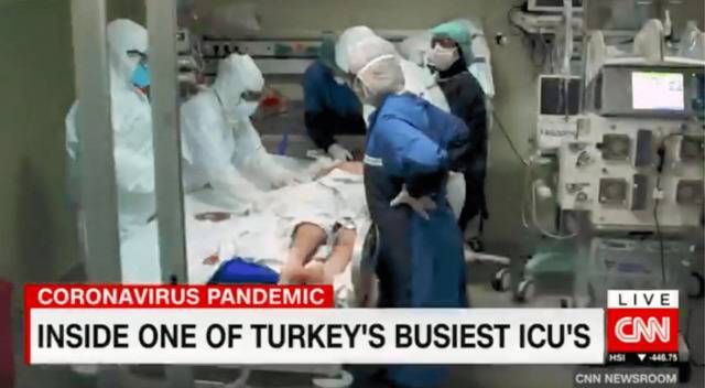 CNN记者到伊斯坦布尔新冠收治医院实地采访