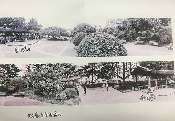 事发小区凉亭。本文图片均为上海市宝山区人民法院提供