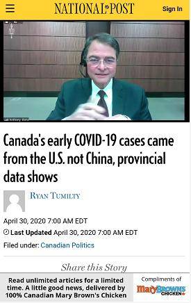 图：加拿大《国家邮报》报道截图