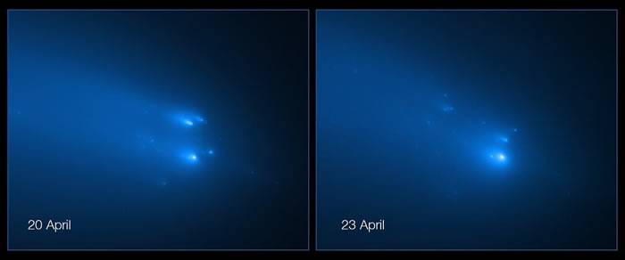 哈勃太空望远镜拍摄到阿特拉斯彗星C/2019 Y4(ATLAS)分裂成30块