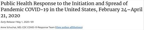 △美国疾控中心发表的报告《2020年2月24日至4月21日美国新冠疫情开始和扩散时期的公共卫生应对措施》