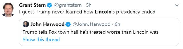 特朗普“当着林肯”说自己受到的媒体敌意比林肯当年更恶劣 网友送了张内涵图