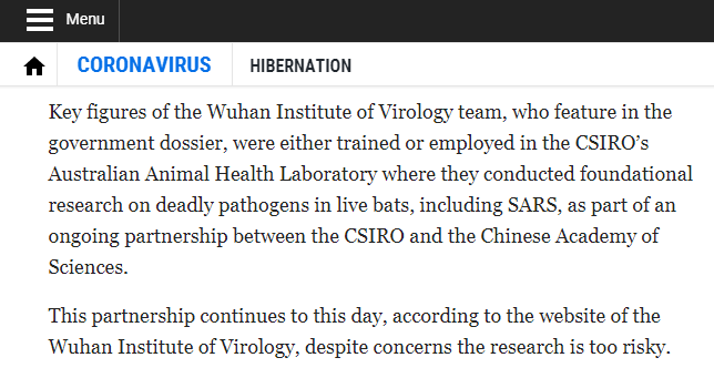 截图来自澳大利亚《每日电讯报》的报道，系攻击中澳科研合作的相关内容