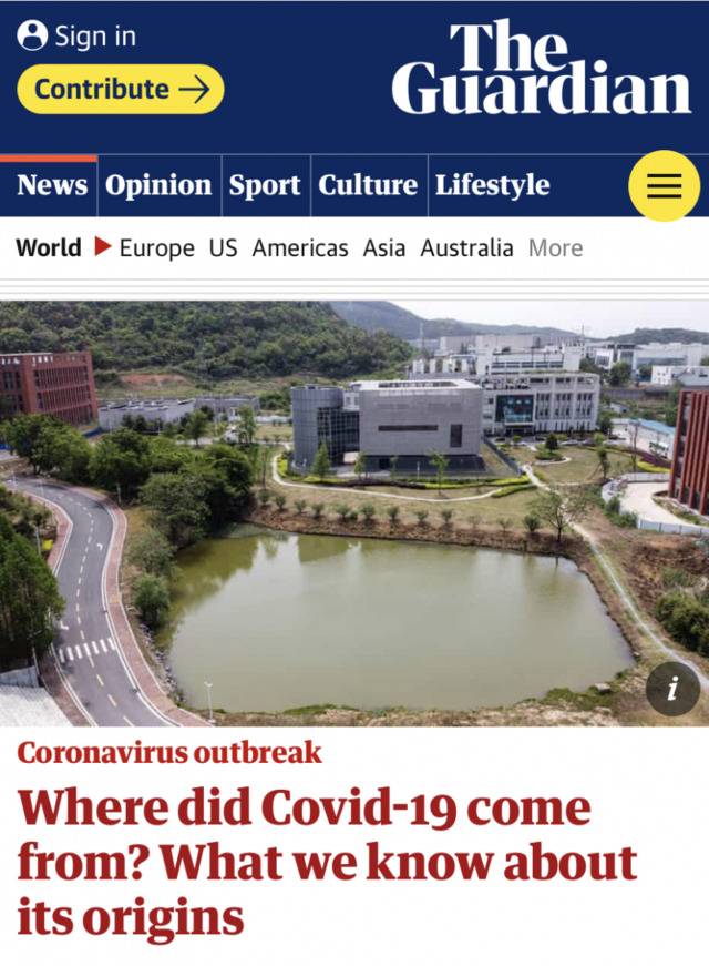 △《卫报》：COVID-19起源于哪里？排除病毒因“实验室事故”而意外泄漏的可能