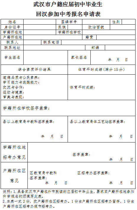 武汉中考5月11日开始网上报名