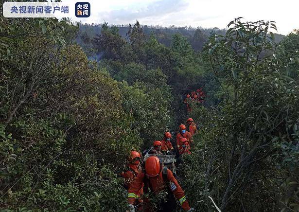 云南昆明市晋宁区双河乡田坝村发生森林火灾