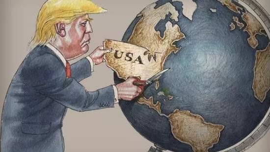 △漫画：特朗普反对全球化，意图从全球化中退出（图片来源于网络）