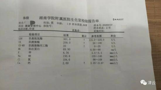 刘玲的孩子出现了心肌酶等增高的情况