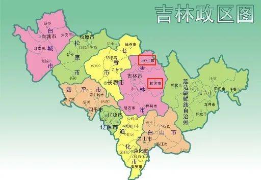 吉林省政区图来源：吉林省政府网站