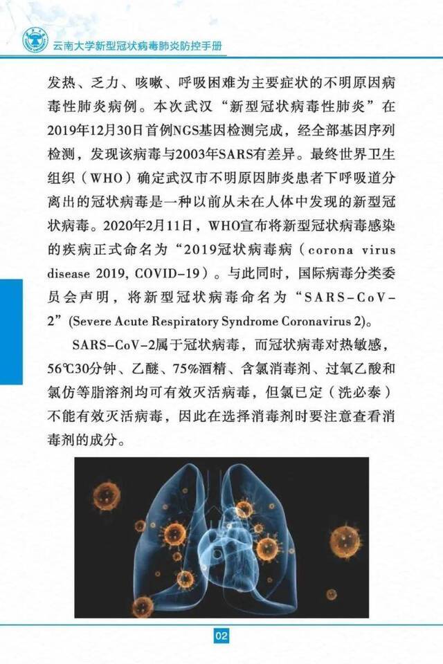 云南大学新型冠状病毒肺炎防控手册