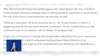 美媒：特朗普曾暗示美国流感比新冠疫情严重
