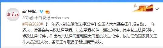 一年多来制定修改法律22件