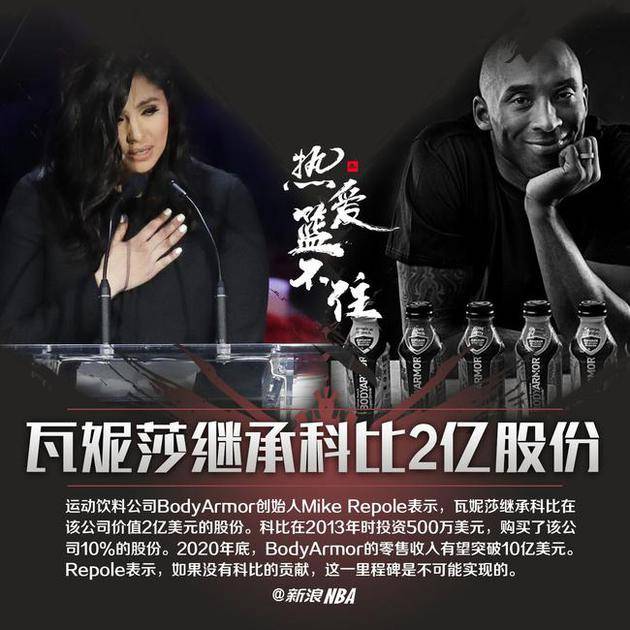 瓦妮莎继承科比2亿美元股份