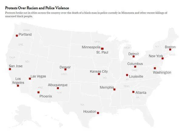 抗议蔓延至全美约20城