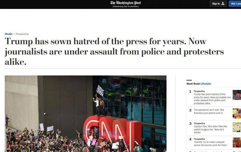 为什么示威者和警察都打记者，美媒：看看特朗普这几年说了什么！